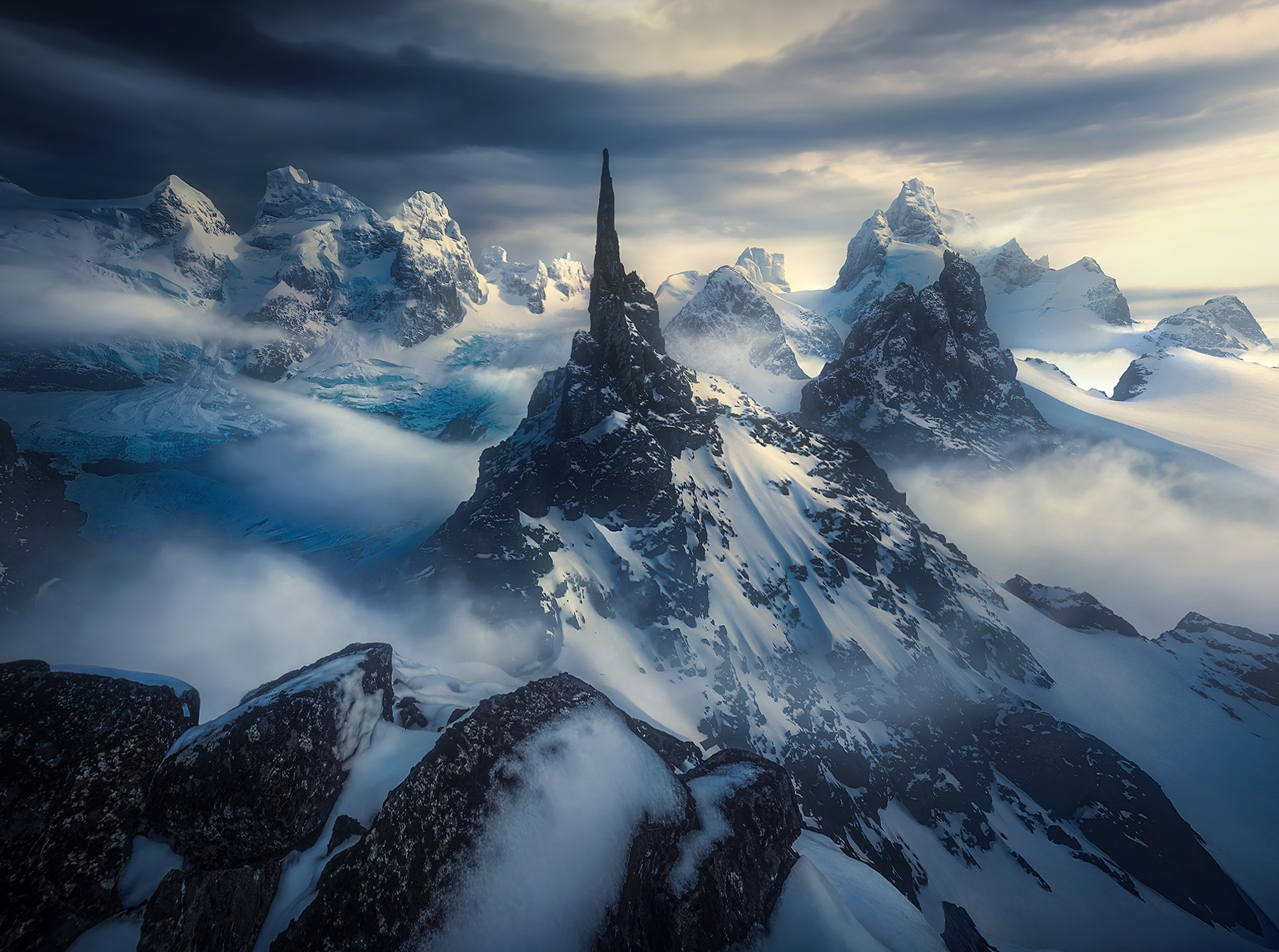 A view of colossal glaciers in Patagonian Fjords